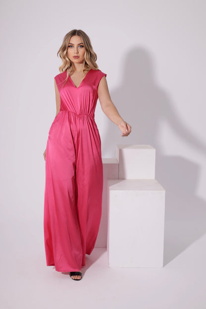 Flared Jumpsuit - Barbie Pink