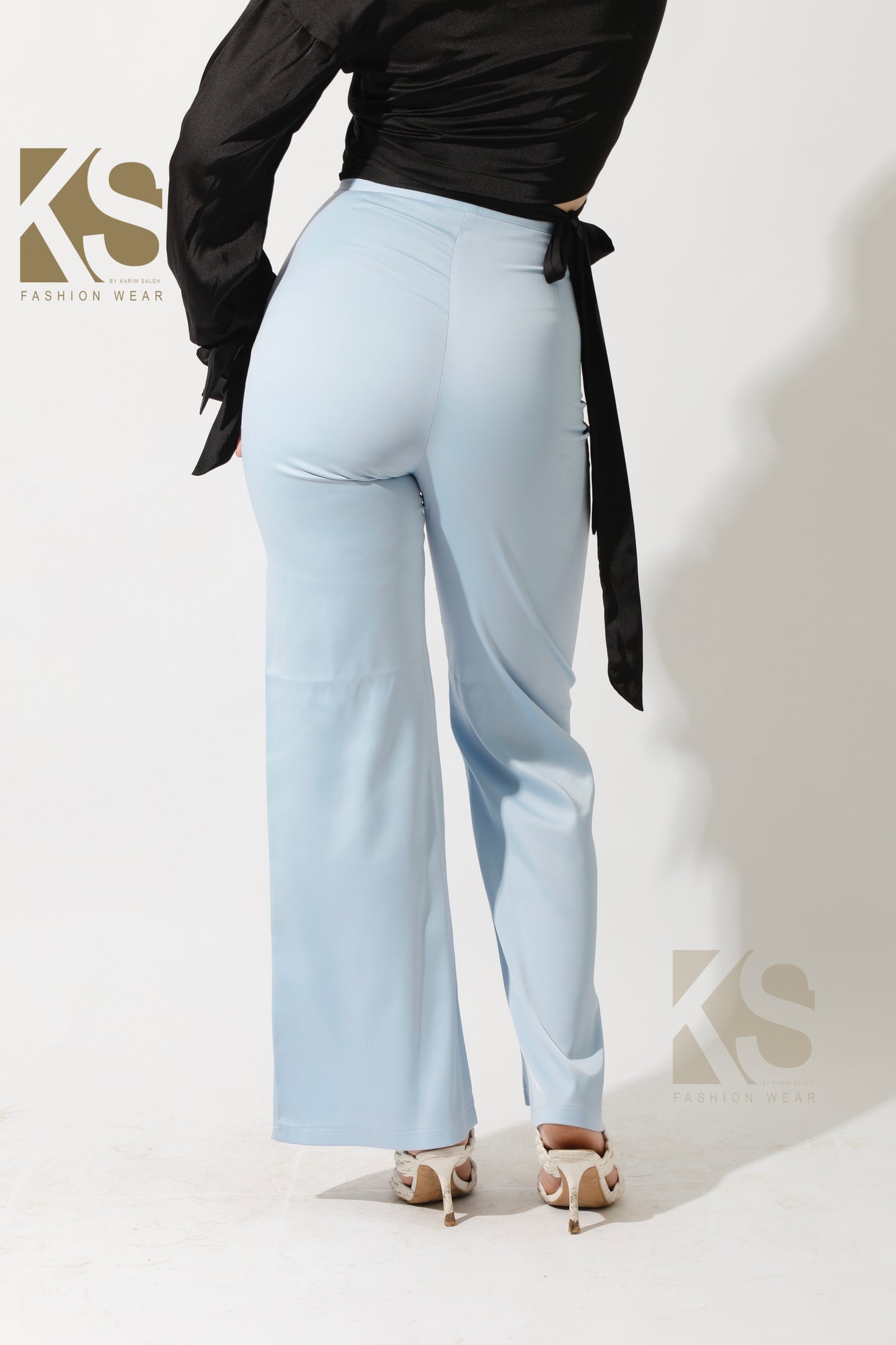 Front Slit Trousers - Sky Blue
