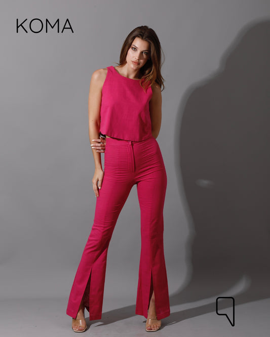 Greta Flare Pants - Fuchsia