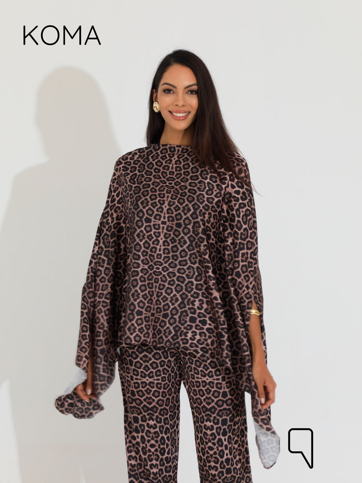 Celeste Satin Butterfly Blouse - Multicolored Tiger