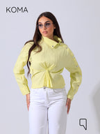 issy snap-button Shirt - Dust Yellow