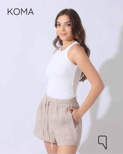 Aubrina Blend Boxer Bermuda Shorts - Coffee