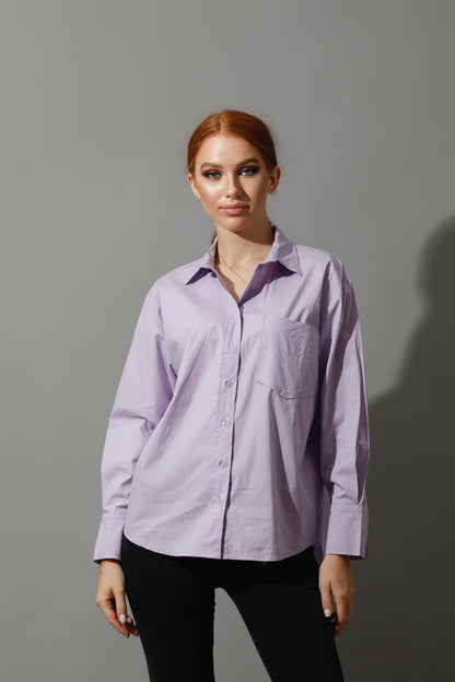 Back Slit Shirt - Lavender