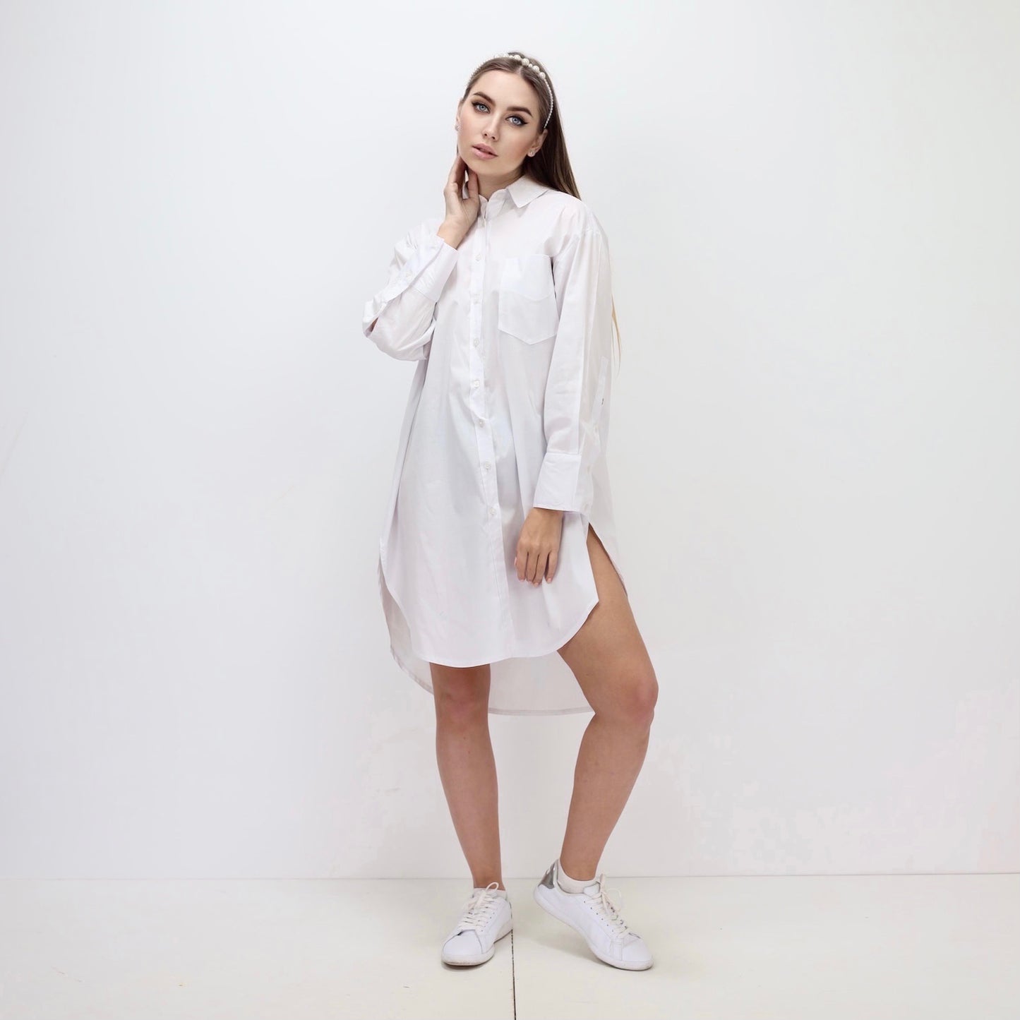 Oversized Shirt Dress - White