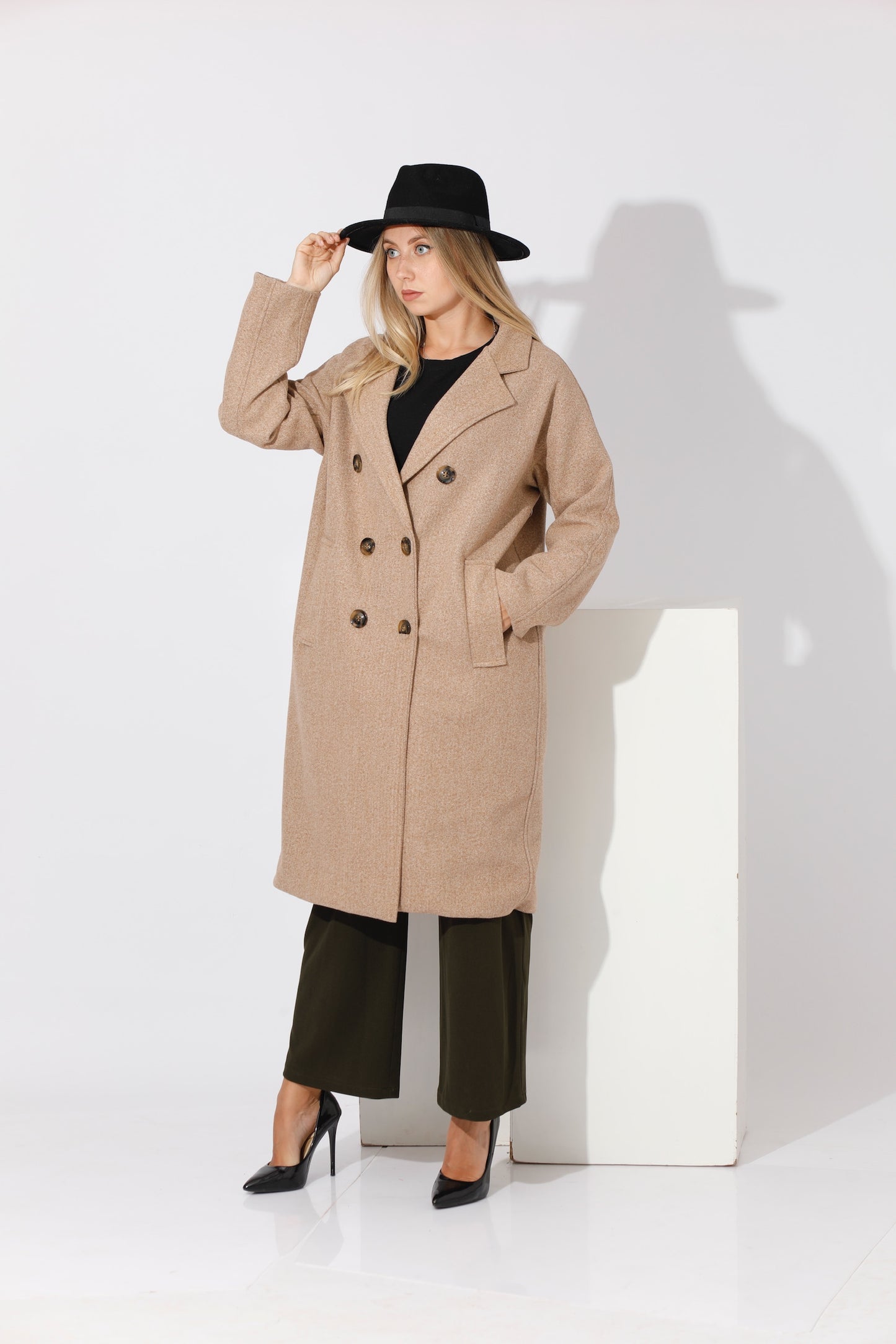Double Breasted Coat - Beige