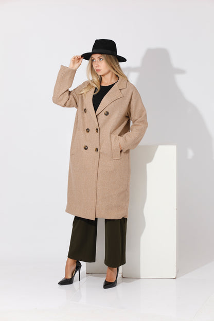 Double Breasted Coat - Beige