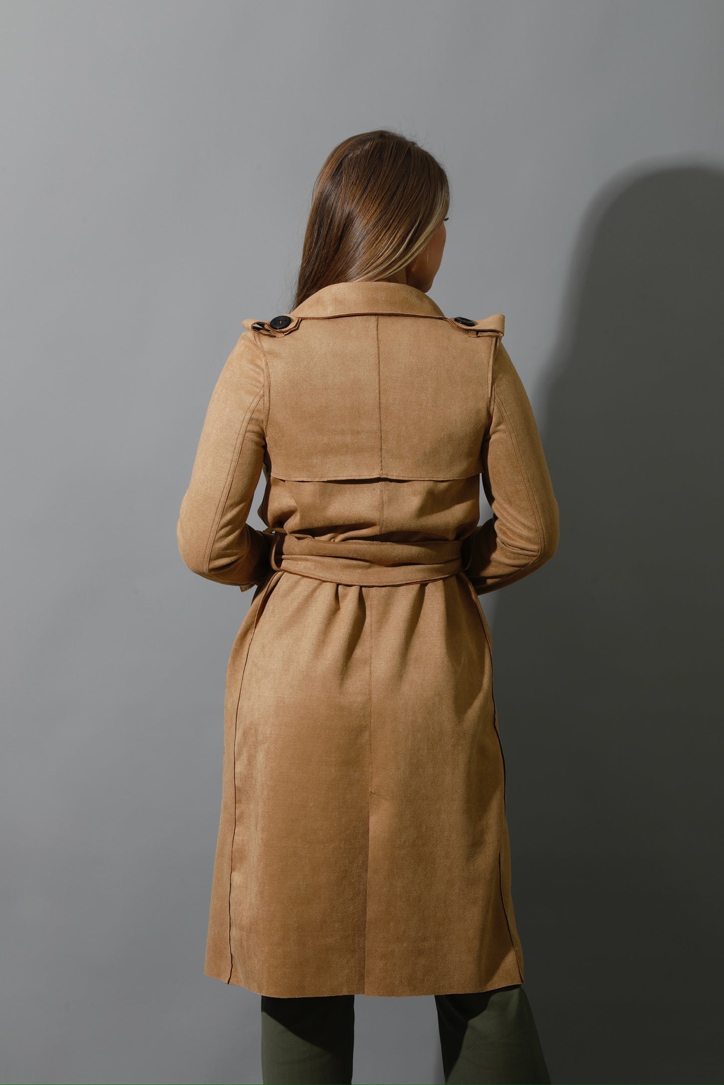 Wrap Trench Cardigan - Camel