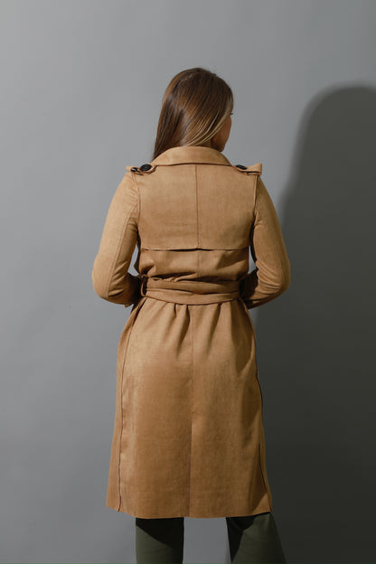 Wrap Trench Cardigan - Camel
