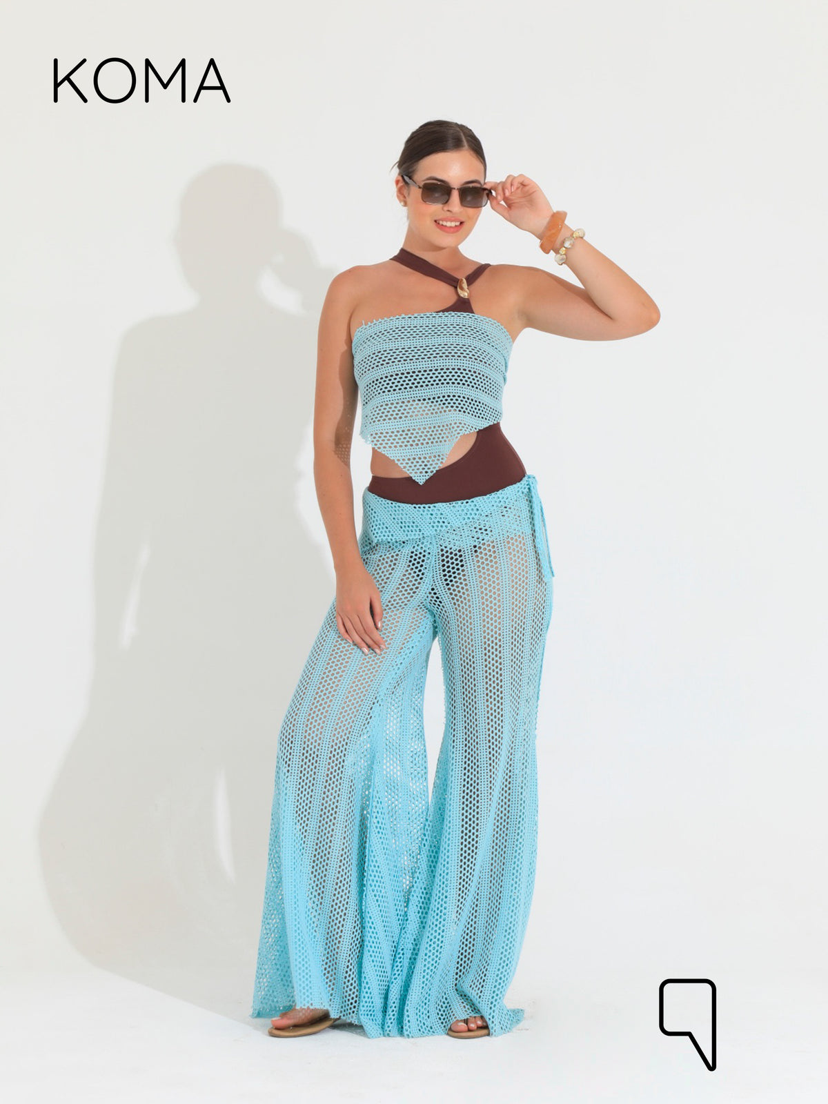 Paula Flare knitted Pants - Mint