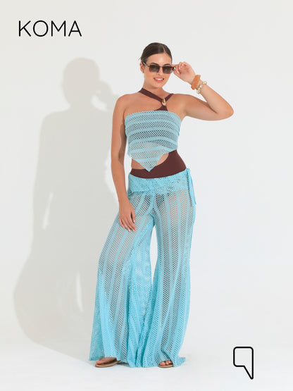 Paula Flare knitted Pants - Mint