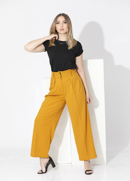 High Waist Trousers - Yellow