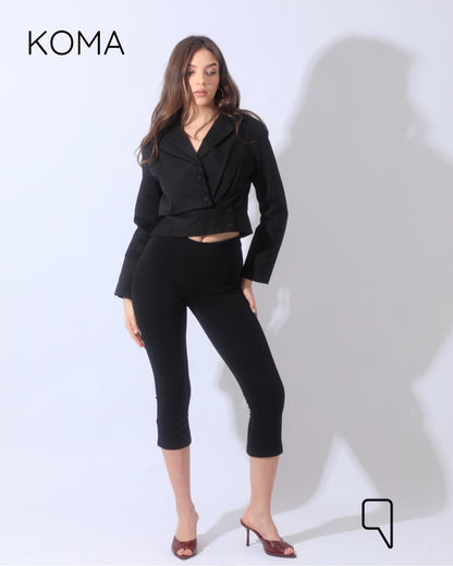 Catherine Fitted Trench Jacket - Black