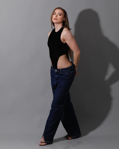 Velvet Body Suit - Black