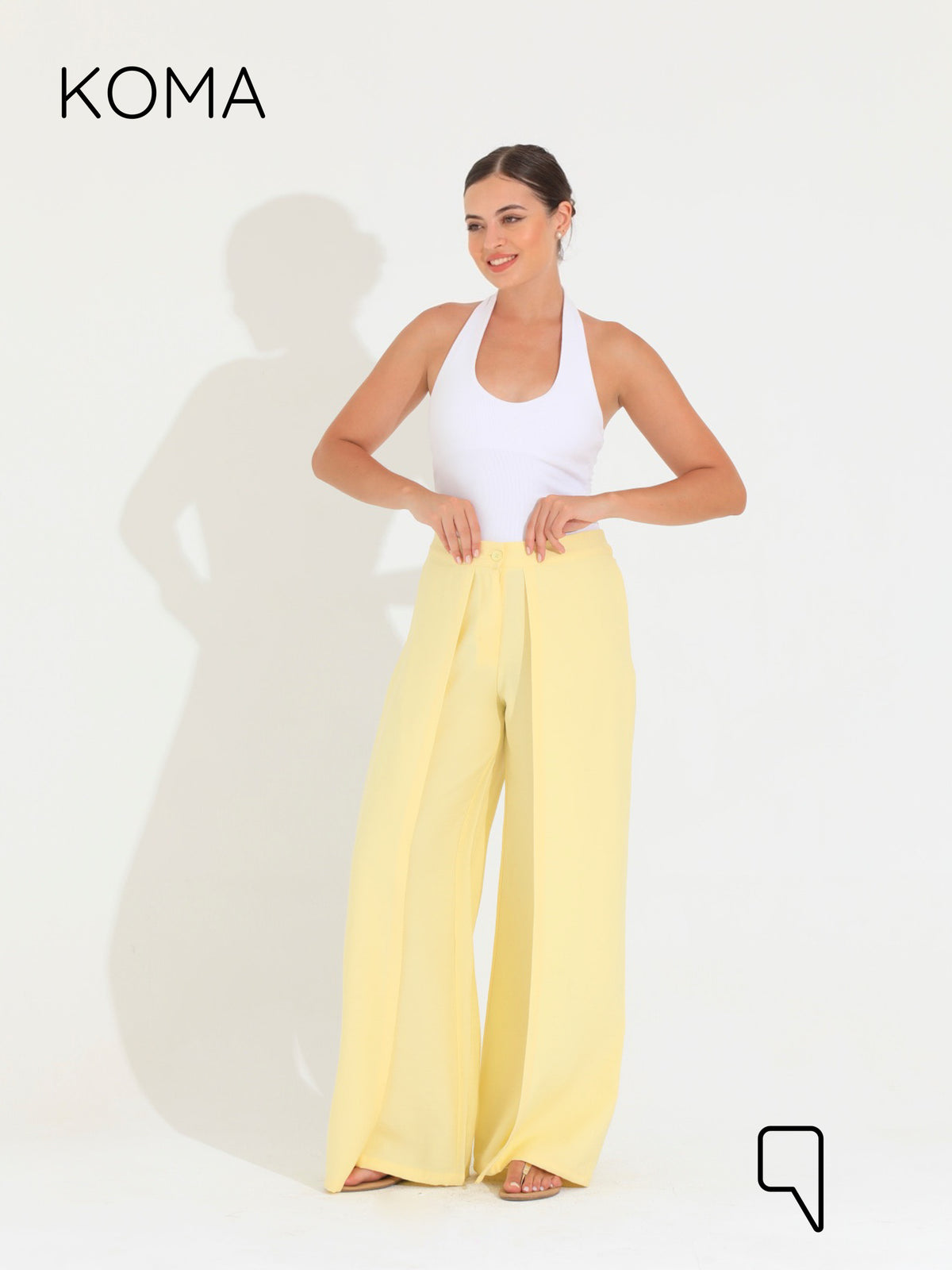 Kendra Double Layer Trousers - Yellow