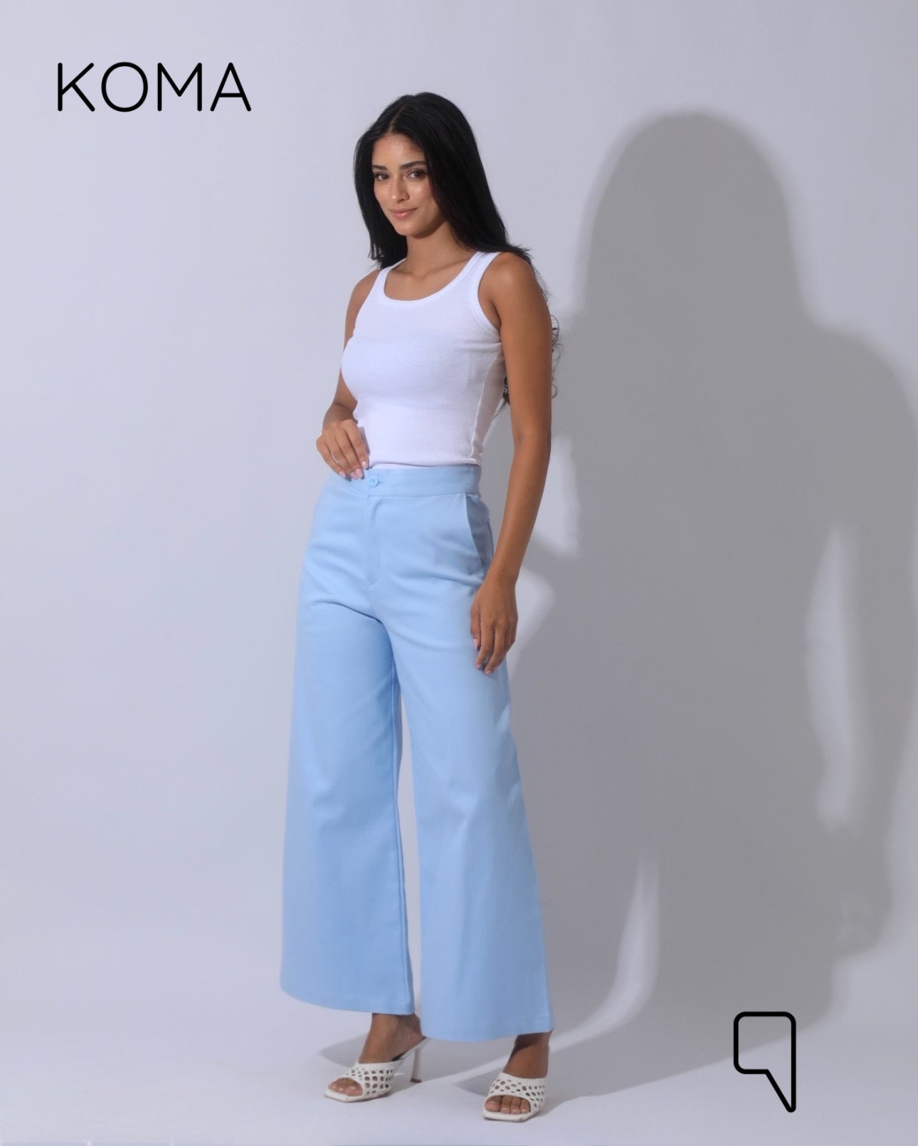 Maddelena Mini Flare Trousers - Baby Blue