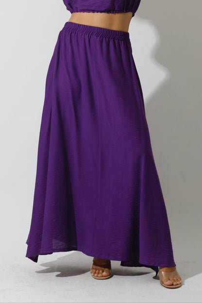 Co-Ord Maxi Side Slite Skirt - Purple