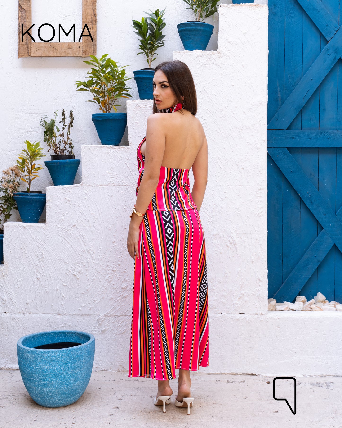 Violet Satin Midi Skirt - Multicolored