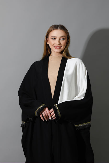 Lose Double Color Kaftan - Black X White