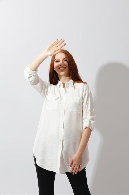 Shirt ‏with Two Pockets - White