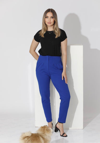 High Waist Trousers - Blue