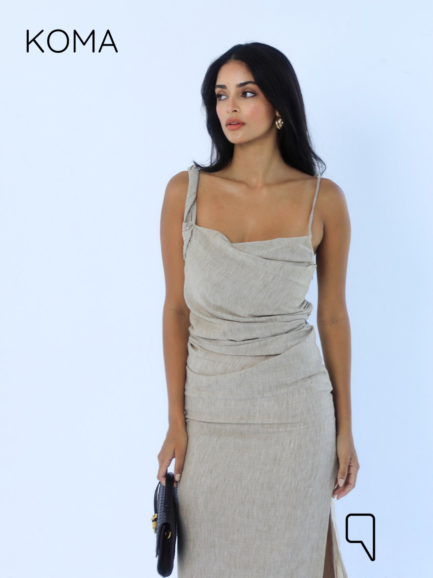 Krysel Midi Dress - Beige