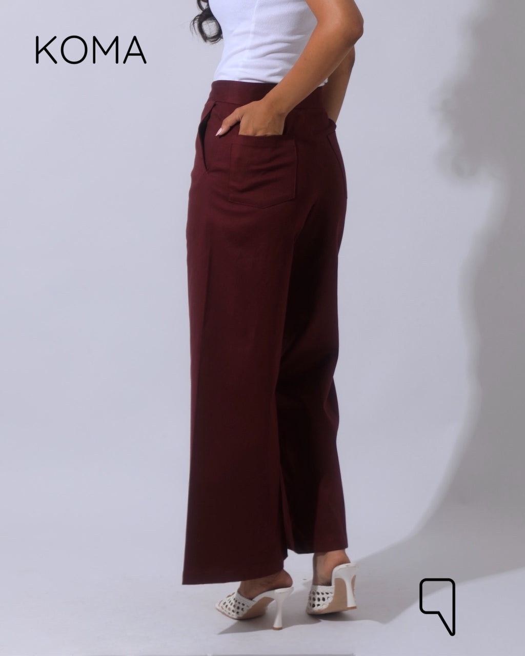 Maddelena Mini Flare Trousers - Maroon
