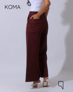 Maddelena Mini Flare Trousers - Maroon