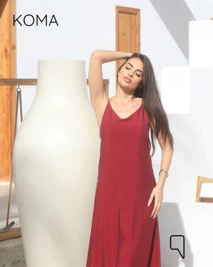 Noella Backless Maxi Dress - Beige