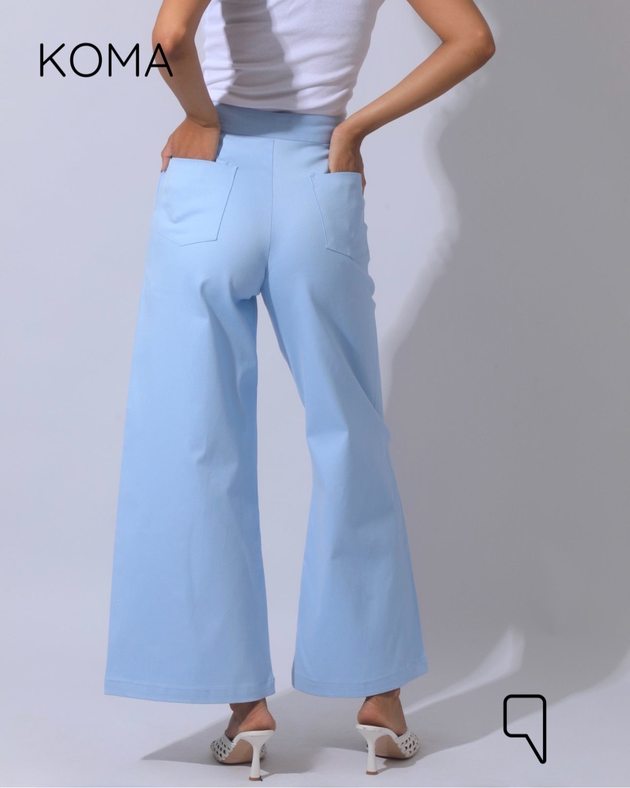 Maddelena Mini Flare Trousers - Baby Blue