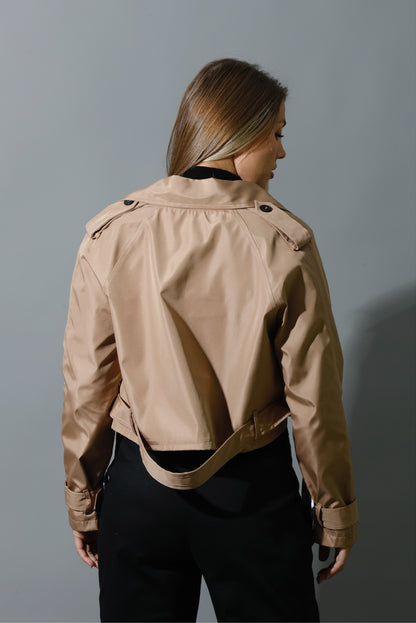 Double Breasted Trench Jacket - Beige
