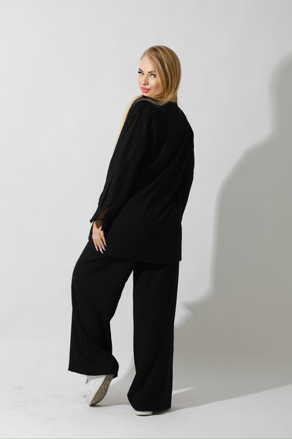 Co-Ord Long Sleeves Shirt - Black