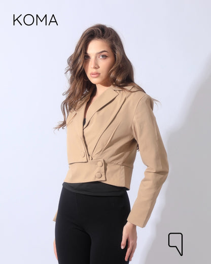 Catherine Fitted Trench Jacket - Beige