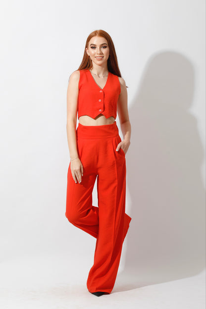 Co-Ord Vest Set - Orange