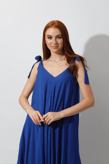 Tied Up Lose Jumpsuit - Electric Blue