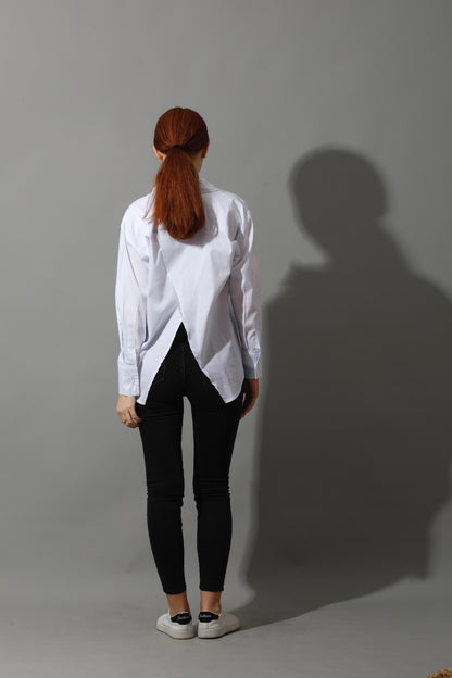 Back Slit Shirt - White