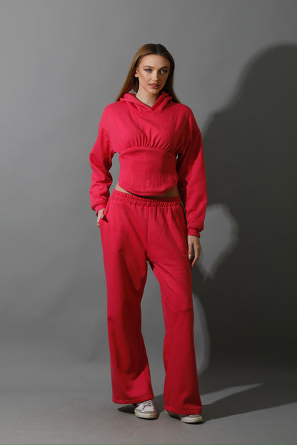 Corset Hoodie Set - Barbie Pink