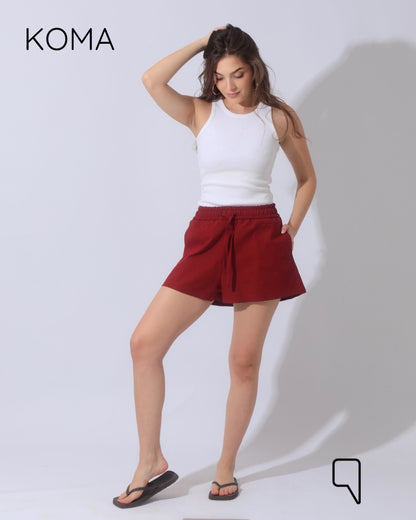 Aubrina Blend Boxer Bermuda Shorts - Maroon