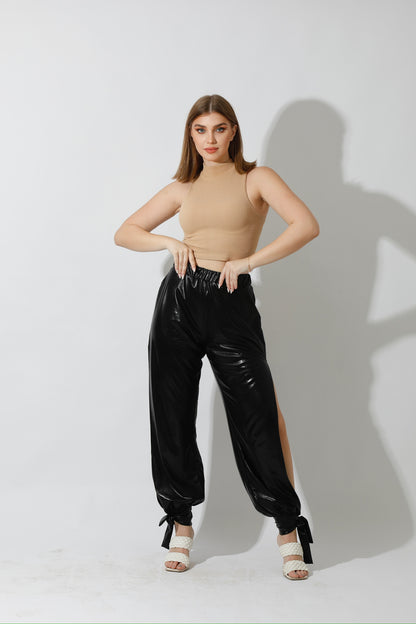 Side Slit Trousers - Black