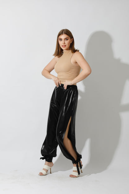 Side Slit Trousers - Black