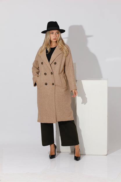 Double Breasted Coat - Beige