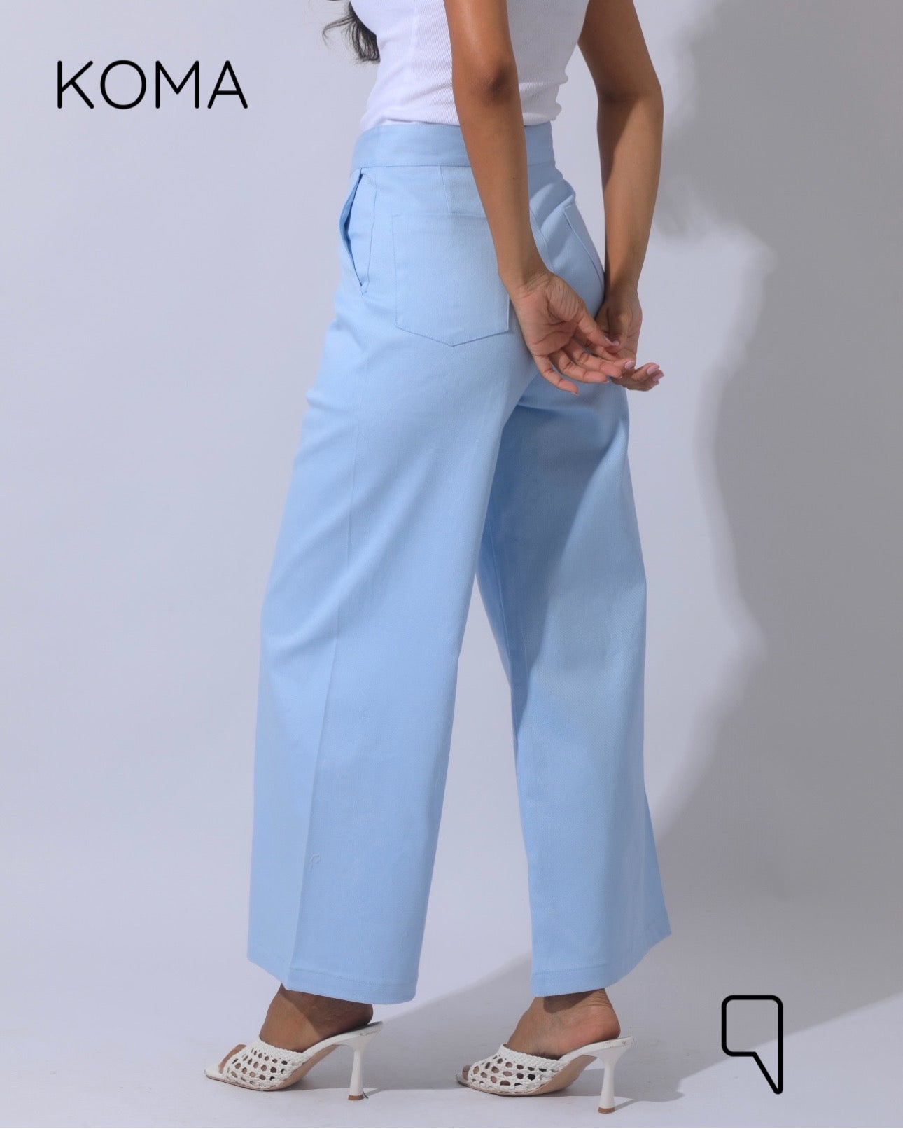 Maddelena Mini Flare Trousers - Baby Blue