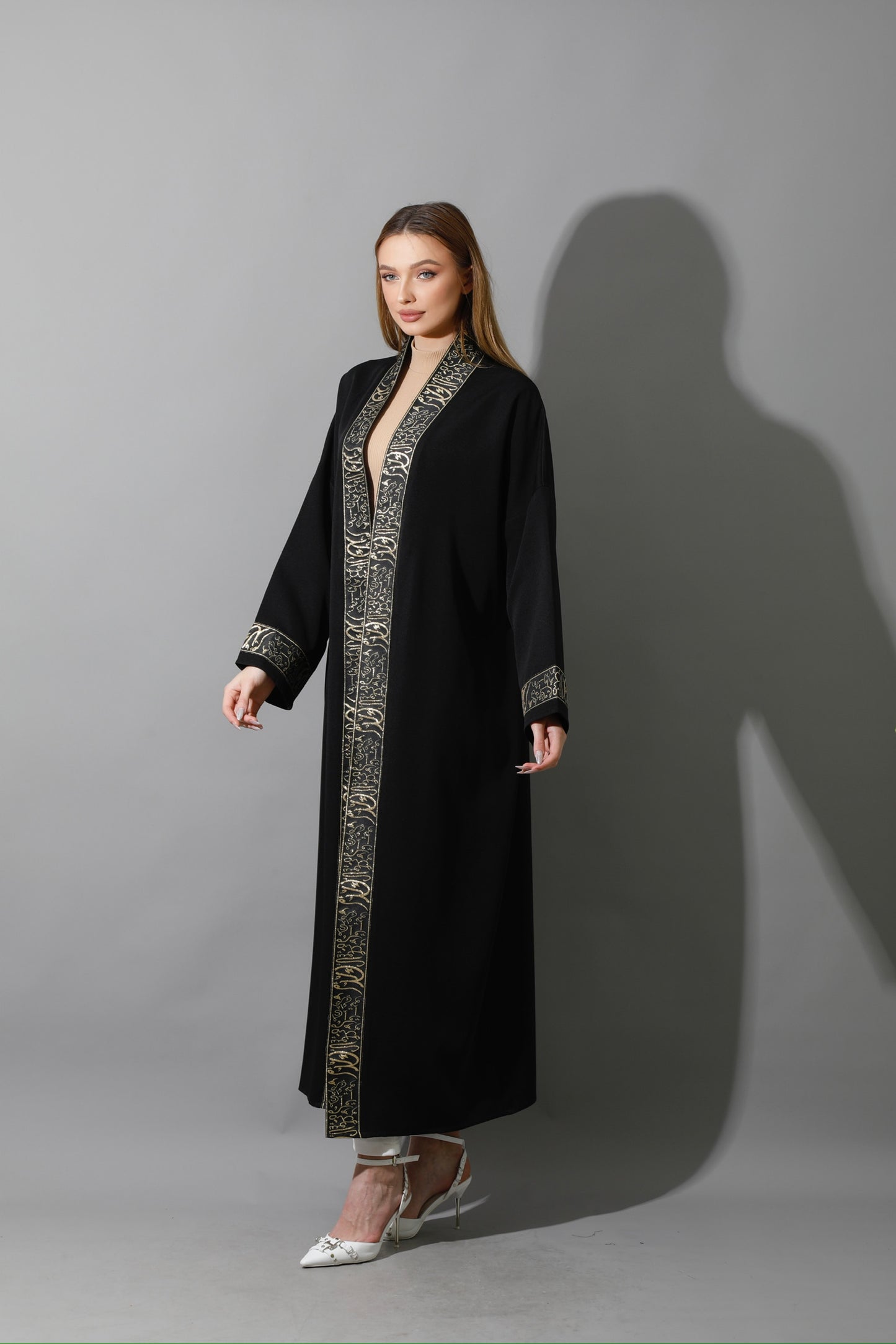 Arabic Long Kaftan - Black & Gold