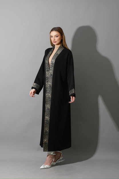 Arabic Long Kaftan - Black & Gold