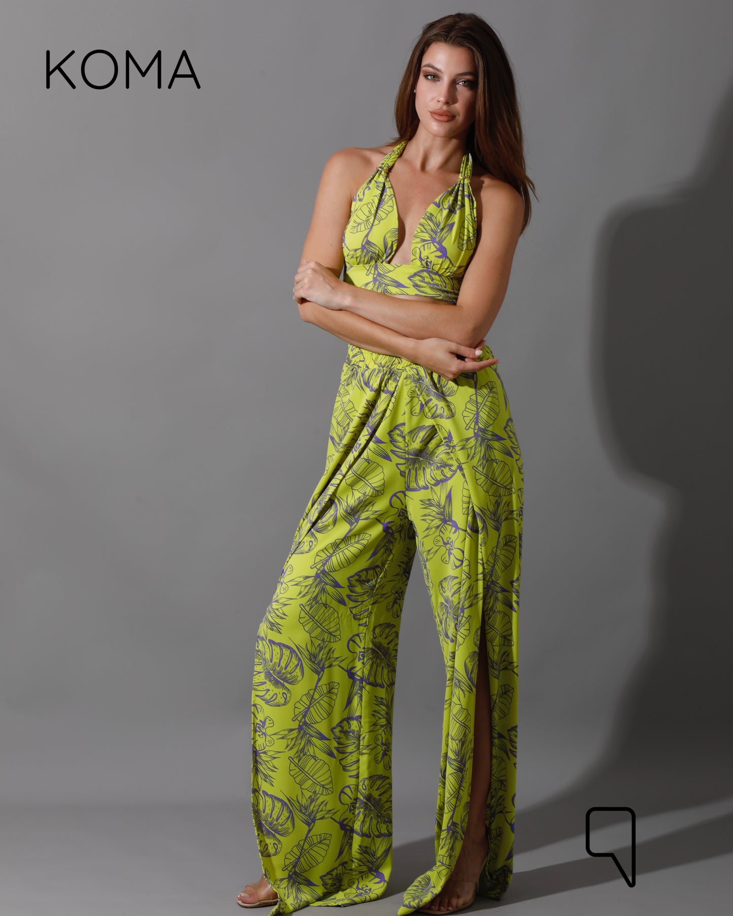 Kallie Bra Top & Pants Co-Ord - Lime Green