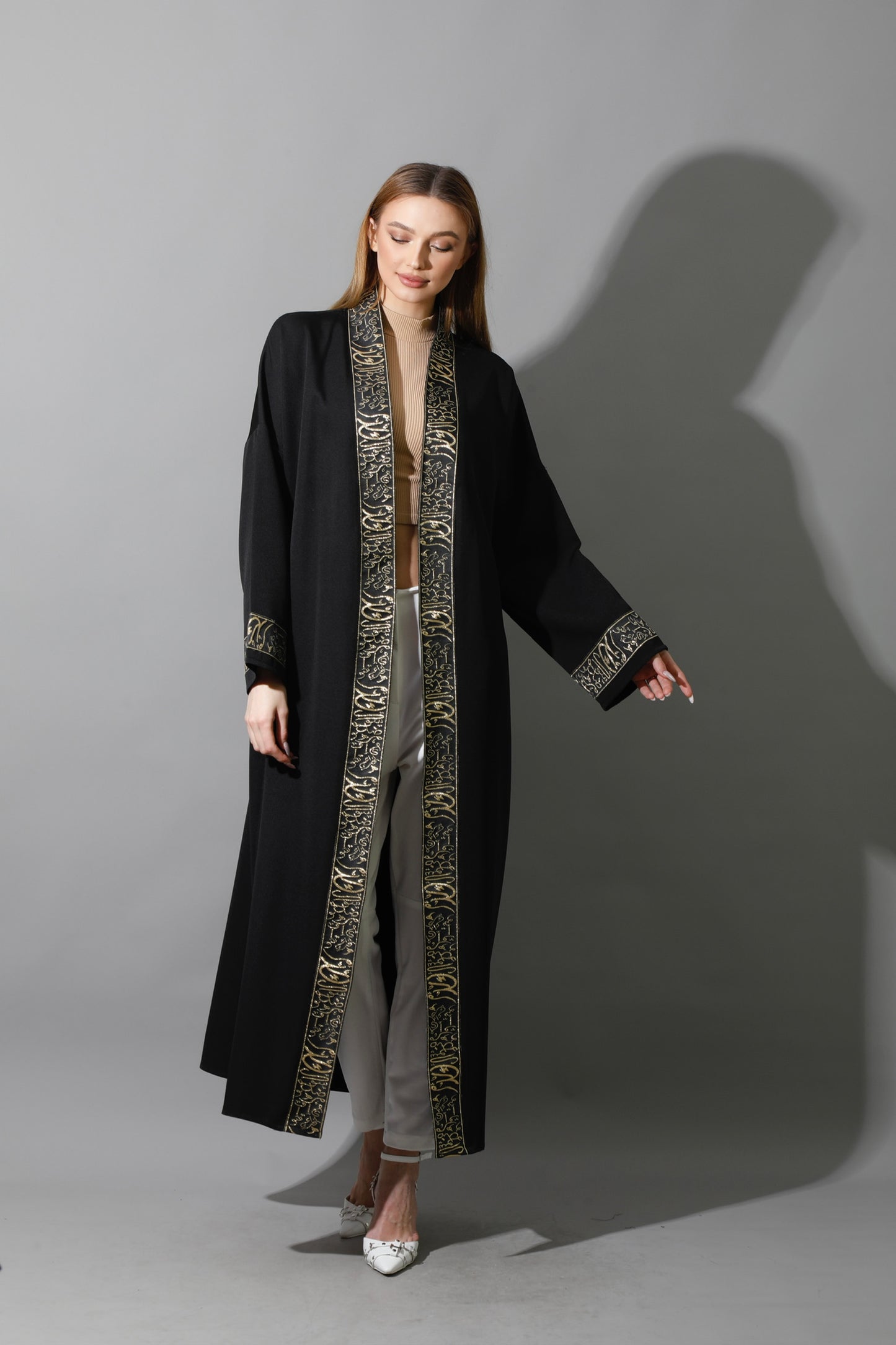 Arabic Long Kaftan - Black & Gold