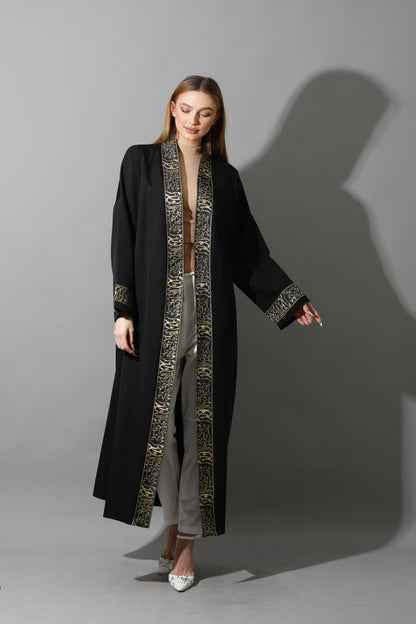 Arabic Long Kaftan - Black & Gold