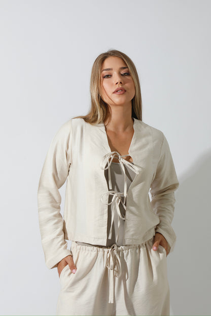 Co-Ord Short Cardigan - Beige