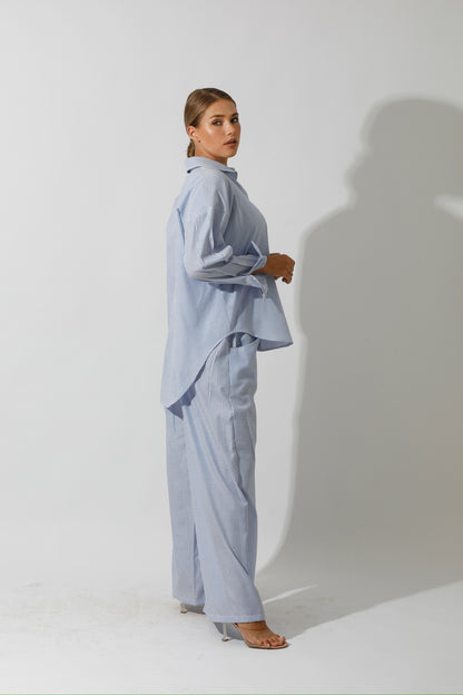 Lose Striped Shirt - Striped Blue