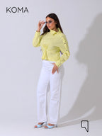 issy snap-button Shirt - Dust Yellow