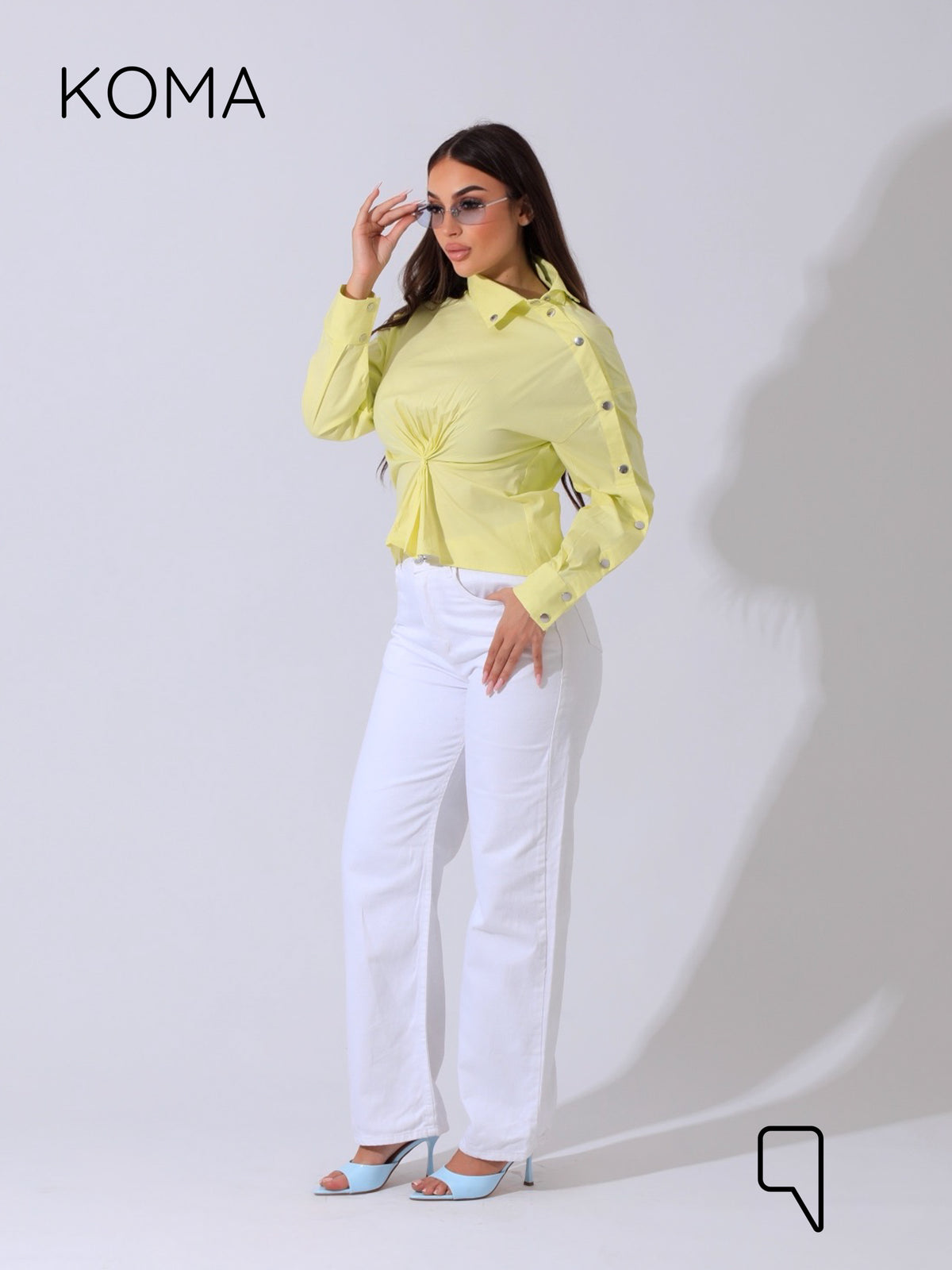 issy snap-button Shirt - Dust Yellow